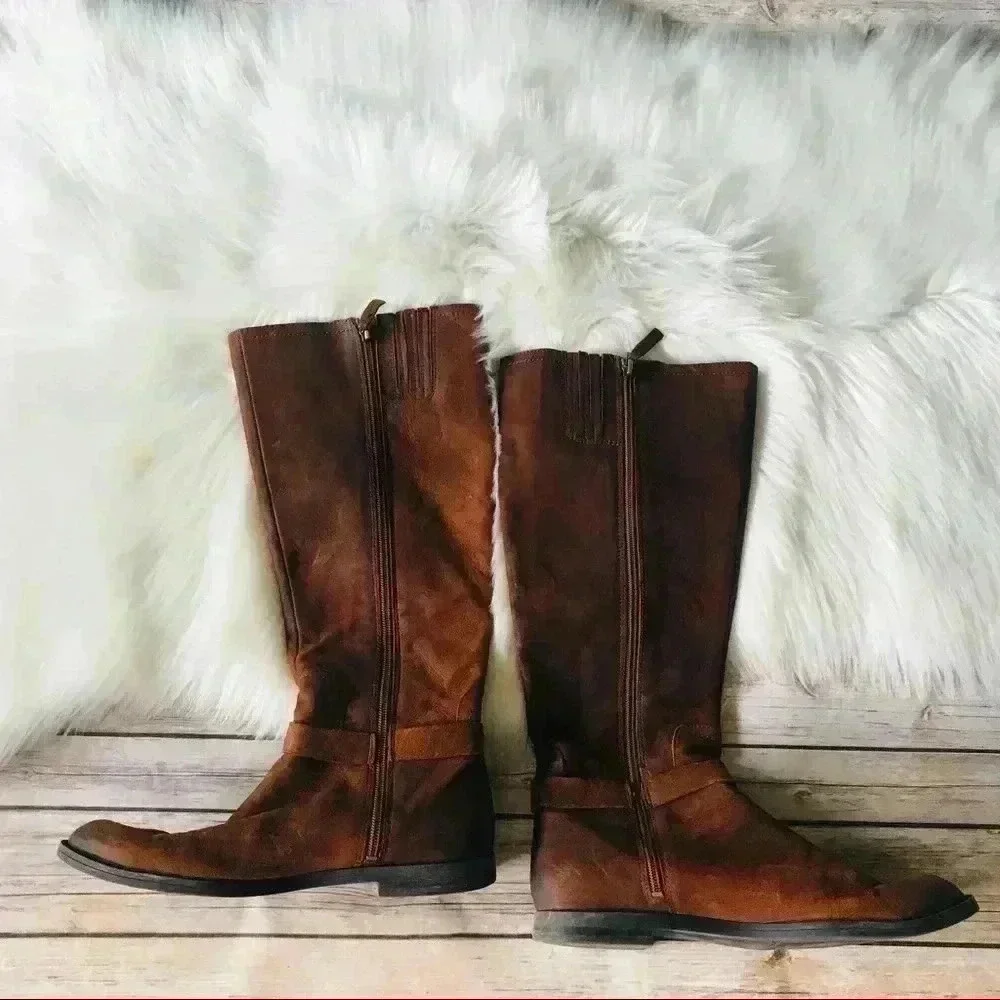 Franco Sarto Leather Riding Boots Shoes Sz 9
